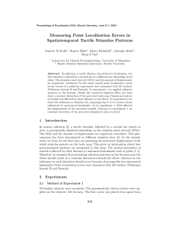 Measuring point localization errors in spatiotemporal tactile stimulus