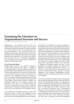 Examining the Literature on Organisational Structure and Success