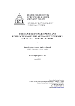 foreign direct investment and restructuring in the