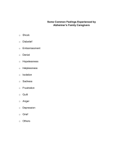 Some Common Feelings Experienced by Alzheimer`s Family
