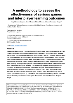 A methodology to assess the effectiveness of serious games and