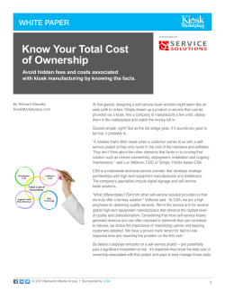 Know Your Total Cost of Ownership - CSA Self