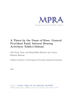A Thorn by the Name of Rose - Munich Personal RePEc Archive