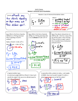 Note: Law of Universal Gravitation