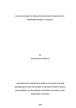 SOCIO-ECONOMIC FACTORS AFFECTING INFANT MORTALITY IN