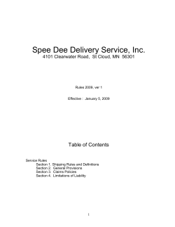 January 2009 Shipping Rules - Spee