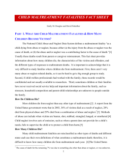 CHILD MALTREATMENT FATALITIES FACT SHEET