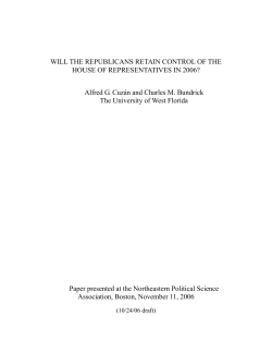 Models of congressional elections, particularly models used to
