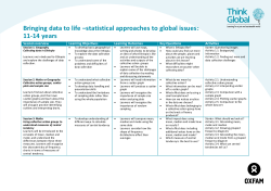 Bringing data to life &ndash;statistical approaches to global issues: 11