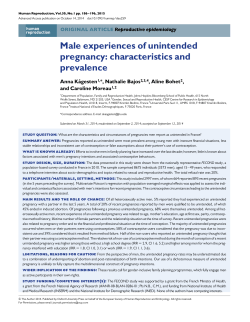 Male experiences of unintended pregnancy