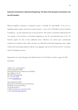Executive Involvement in Bicameral Bargaining: The Role of the