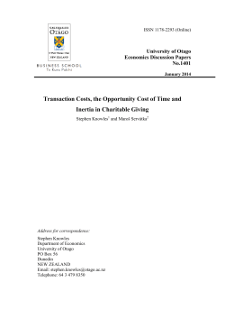 Transaction Costs, the Opportunity Cost of Time and Inertia in