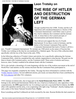 leon trotsky: the rise of german fascism