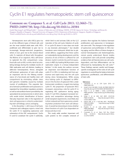Cyclin E1 regulates hematopoietic stem cell quiescence