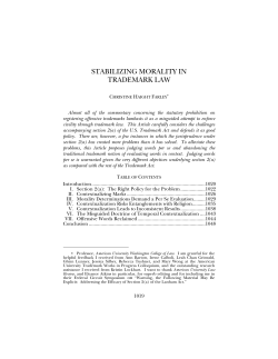stabilizing morality in trademark law