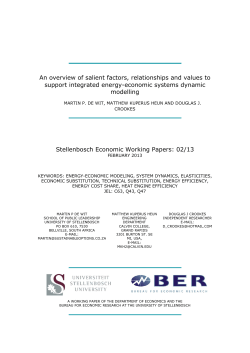 An overview of salient factors, relationships and values to support