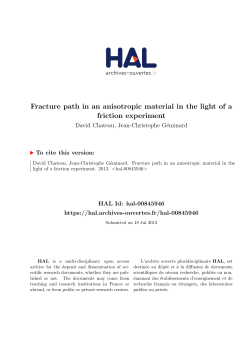 Fracture path in an anisotropic material in the light of a friction