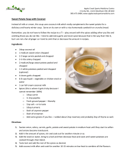 Sweet Potato Soup with Coconut - Apple Creek Sports Medicine