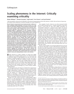 Scaling phenomena in the Internet: Critically examining criticality