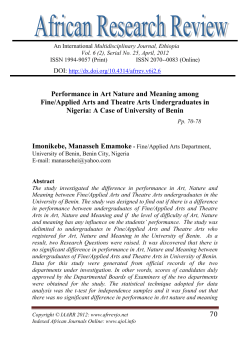 70 Performance in Art Nature and Meaning among Fine/Applied Arts
