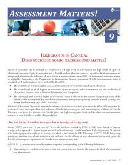 Assessment Matters! ImmIgrants In Canada
