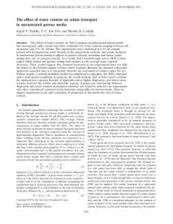The effect of water content on solute transport in