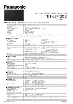 TH-65PF30U - Panasonic