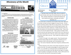 Missionary of the Month