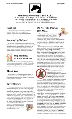 2011 &ndash; Spring (Small Animal) - Kern Road Veterinary Clinic