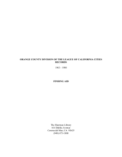 Orange County League of Cities Records, 1963-1980