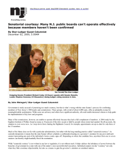Senatorial courtesy: Many N... - Eagleton Institute of Politics