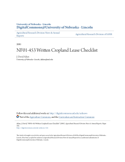 NF01-453 Written Cropland Lease Checklist