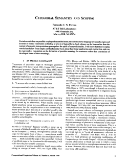 CATEGORIAL SEMANTICS AND SCOPING