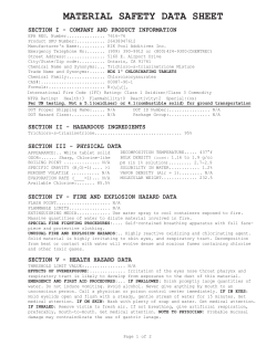 MATERIAL SAFETY DATA SHEET