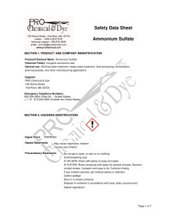 Ammonium Sulfate SDS - Pro Chemical and Dye