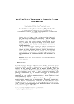 Identifying Writers` Background by Comparing Personal