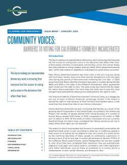 Barriers to Voting for California`s Formerly