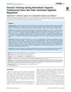 Exercise Training during Normobaric Hypoxic Confinement Does