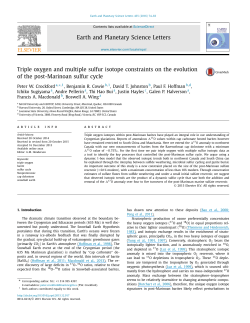 Earth and Planetary Science Letters Triple oxygen and multiple