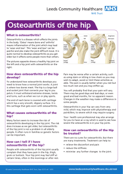 Osteoarthritis of the hip - Leeds Community Healthcare