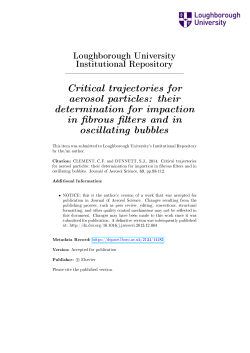 Critical Trajectories for Aerosol Particles final