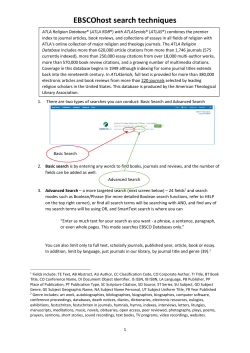 EBSCOhost search techniques