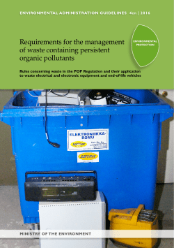 Requirements for the management of waste containing persistent