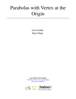 Parabolas with Vertex at the Origin
