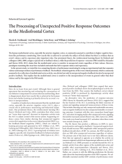 The Processing of Unexpected Positive Response Outcomes in the