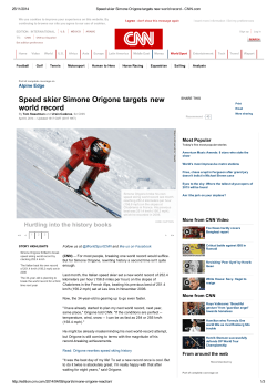 Speed skier Simone Origone targets new world record