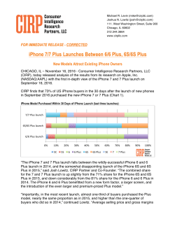 iPhone 7/7 Plus Launches Between 6/6 Plus, 6S