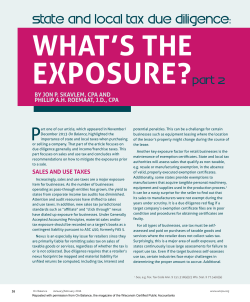 Sales and use tax and exposure mitigation