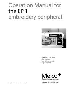Operation Manual for the EP 1 embroidery peripheral