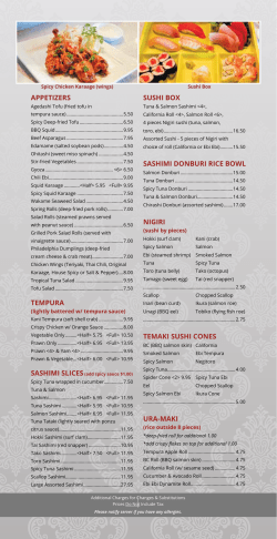 Appetizers tempurA sushi box sAshimi donburi rice bowl nigiri